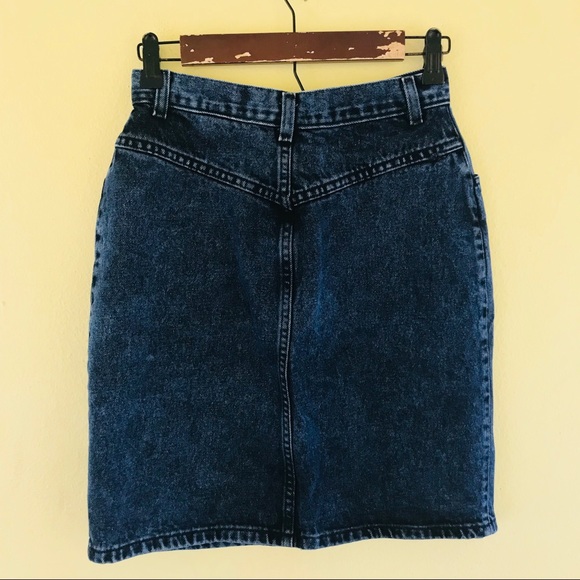 Vintage 80s Acid Wash Blue Jean Skirt Women Sz 8 - Picture 4 of 5